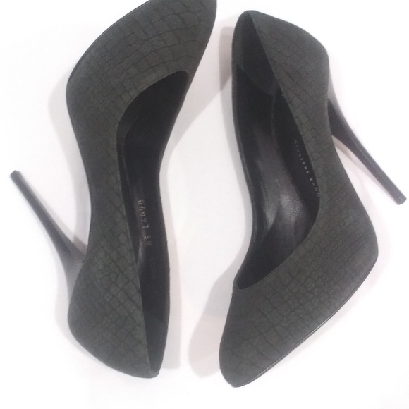 Giuseppe Zanotti Snake Embossed Suede Heels, Black EU 38 - Picture 5 of 15